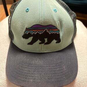 Patagonia Bear Design Hat - Mint and Navy